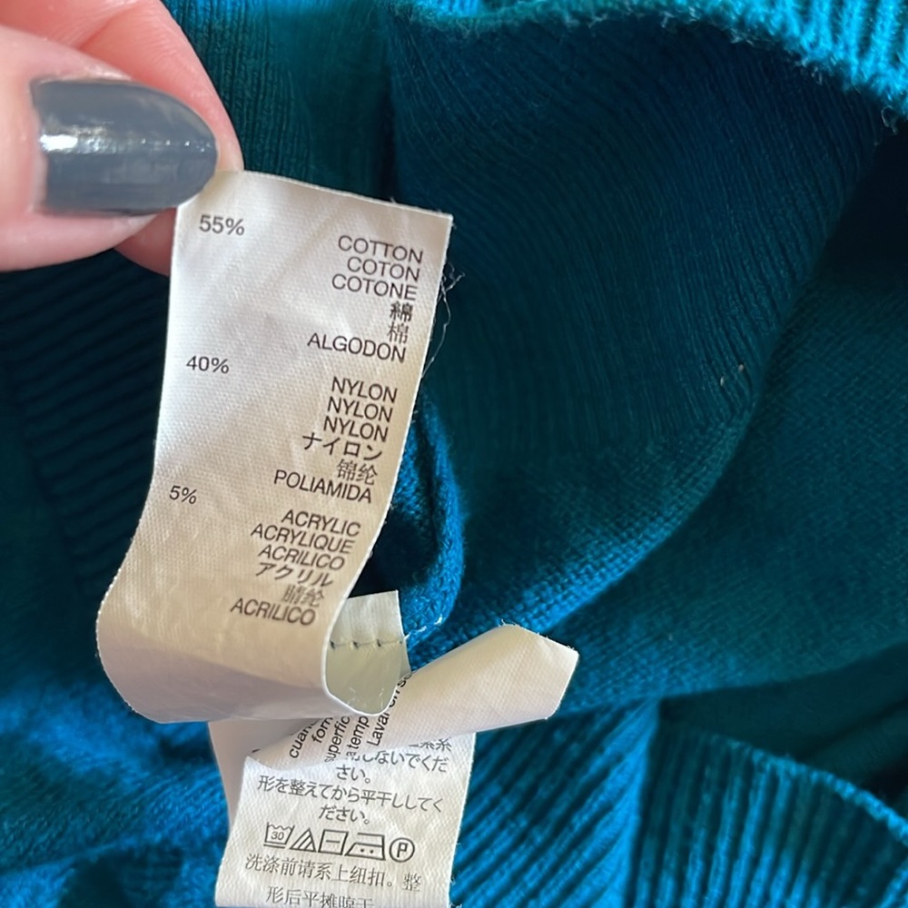 Gap Women’s Long Sleeve Crew Neck Cardigan in Mountain Teal - Picture 6 of 8